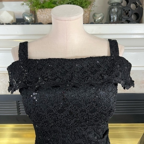 R&M Richards Black Lace Over with Sequins - Picture 12 of 17